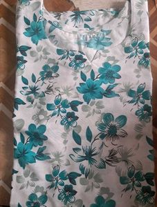 Floral Print Cotton Kurti Short