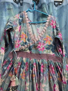 Floral Print Anarkali Dress