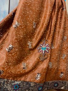 party wear saree with designer works