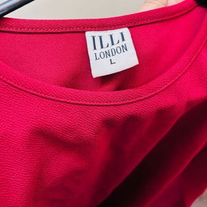 Maroon Long Sleeve Peplum Top with Waist Tie