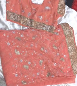 Peach Saree