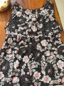 Floral Sleeveless Top Sheer Fabric