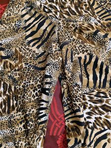 Animal Print Wide Leg Pants