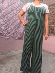 Striped Green Jumpsuit
