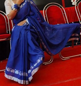 Navy Blue Handloom Saree