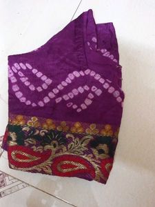Purple Bandhani Print Saree