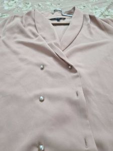 Elegant Pink Button-Down Blouse