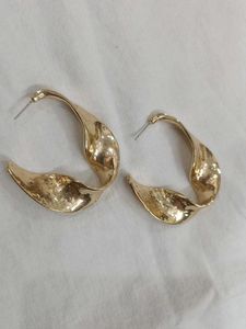 Gold Abstract Twist Earrings