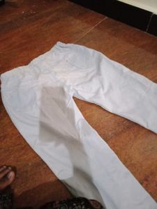 White Elastic Waist Pants