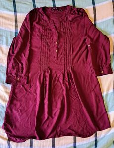 Maroon Short Cotton Kurta