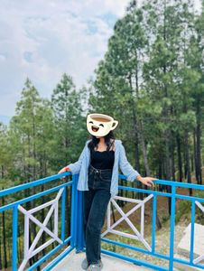 Casual Blue Striped Overshirt