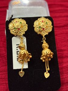 Gold Flower Dangle Earrings