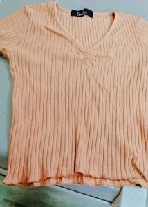 😍Pretty Peach Colour Crop Top For Girls