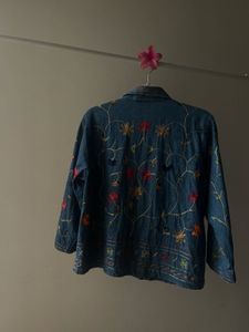 Studio Works Embroidered Denim Down Jacket