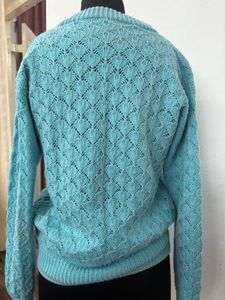 Stylish Blue Knit Sweater