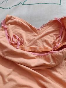 Peach Lace Trim Cami Top