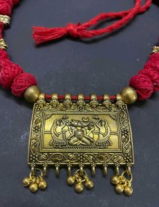 Red Threaded Necklace &amp; Earring Set
