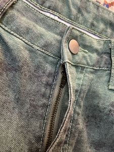 Urbanic Wash Print Green and Grey Denim Jeans