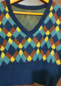 Argyle Knit Sweater Vest