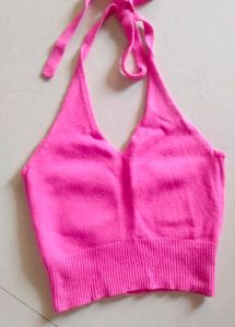 Pink Knit Halter Top