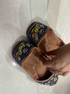 Dabka zardosi punjabi Jutti Flat Footwear Heel