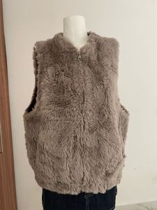 Fuzzy Brown Sleeveless Vest