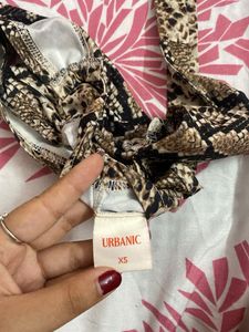 Snakeskin Print Bikini Top