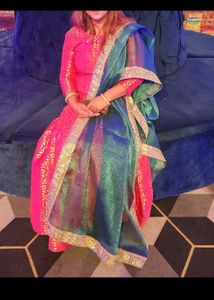 Brocade Fabric Lehgha Choli With Dupatta