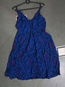 Blue Patterned Mini Dress