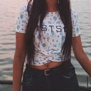 White Printed Tshirt For Women