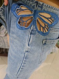 Butterfly Cutout Y2K Jeans