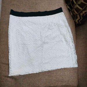 White Lace Mini Skirt