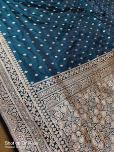 Banarsi Katan Silk Special Petrol Colour