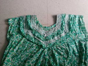 Green Floral Nightgown