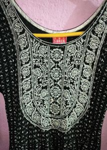 Elegant Black Printed Kurta🖤