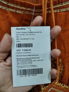 NEW Aachho Orange Kurta Set