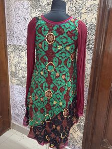 Embroidered Jacket High Low Pattern