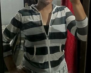 Striped Zip-Up Hoodie