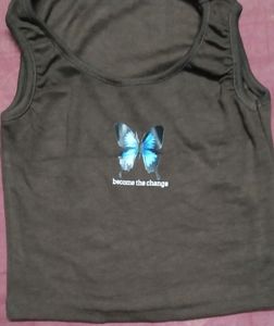 Round Neck Women Rib Top
