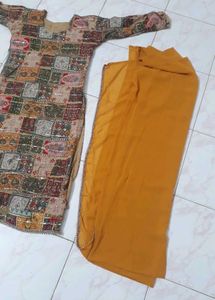 MIXED PRINTED HEAVY FESTIVE KURTA SET