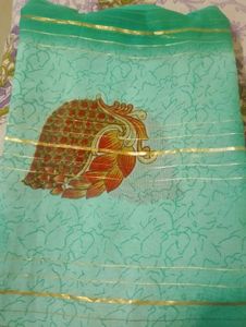 Elegant Green Printed Saree