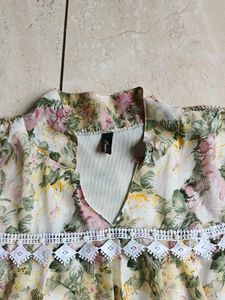 Floral Print Sheer Top