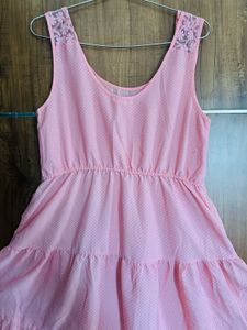 Pink Colour Tiered One Pice