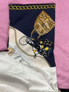 White And Navy Blue Shirt Style Dress