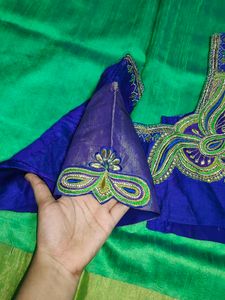 Beautiful Magham Work Saree With Blouse