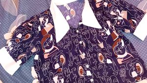 Abstract Print Crop Top