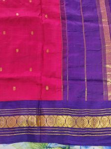 Red And Blue Pure Silk Kanchipuram Saree