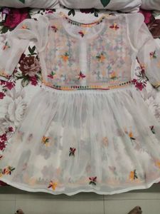 White Embroidered Tunic Dress