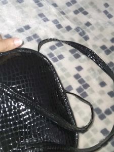 Black Embellished Chain Bag
