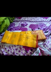 Elegant Yellow &amp; Red Saree
